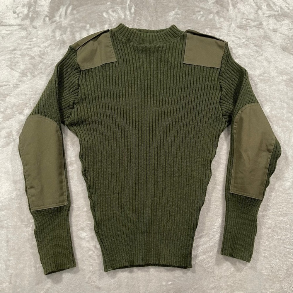 Defense Logistics Agency Sweater Mens 44 Green Wool Military Valor